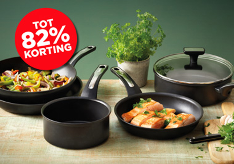 Spaar voor luxe Tefal pannen